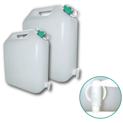 Jerricane plastique alimentaire 20 litres avec robinet – Polyéthylène haute densité – Poignée ergonomique – Robinet DN12 – Forges De Magne