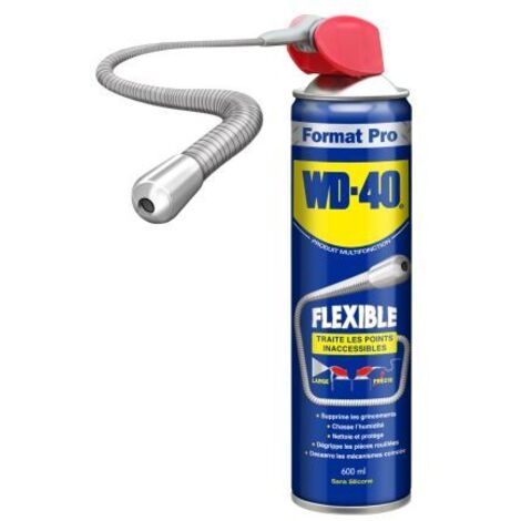Wd40 Company – Lubrifiant multifonction flexible 600ml – Dégrippe et protège contre la corrosion – Tube flexible 18 cm – Pulvérisation 360°