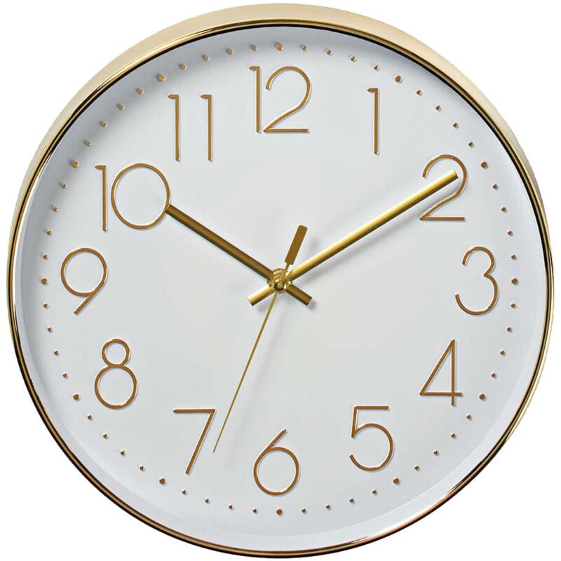 Reloj De Pared blanco y dorado ø30cm nedis clwa015pc30gd 300 mm circular 30