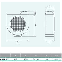 Extractor centrífugo para cocina ø110/125mm. 510 m³/h (Novovent CHEFA50)