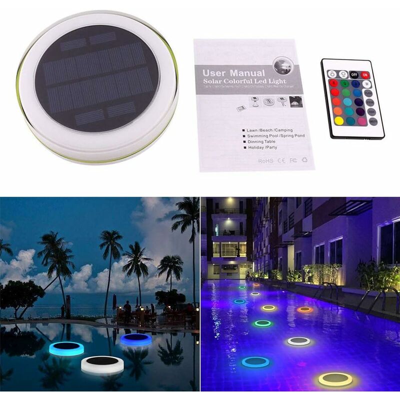 Swimming Pool Lights, Led Disco Light, Glow Floating Pool Light Waterproof  Baby Bath Toy, Battery Powered 7 Lighting Modes Hot Tub Spa Lamp 