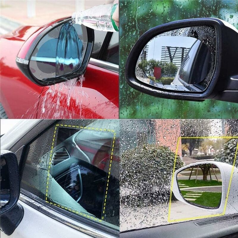 8PCS Car Rearview Mirror Film,Car Side View Mirror,Nano Film Anti Fog Glare  Rainproof Mirror Window Film,Clear Protective Film for Car Mirrors and Side  Windows Ensure Drive Safely : : Car & Motorbike