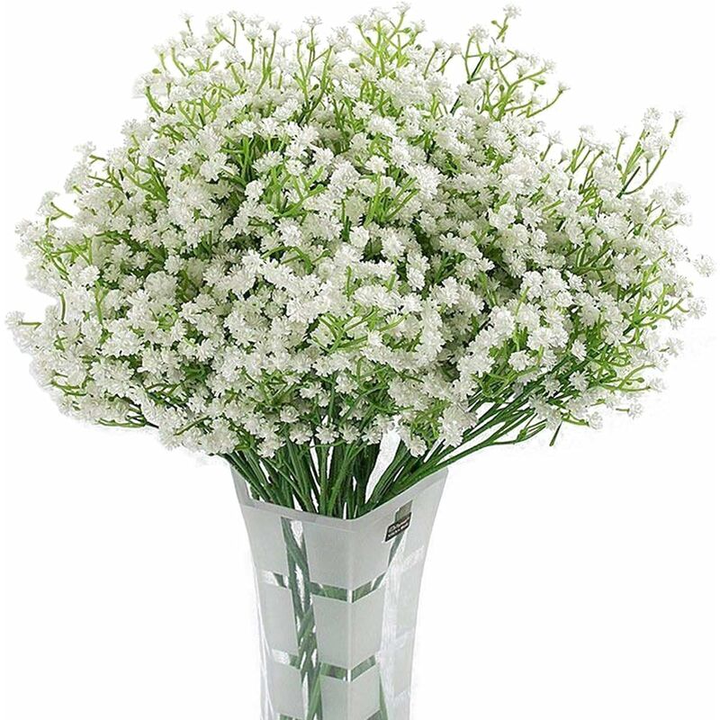 Artificial Gypsophila 12Pc White Silk Flower for Wedding, Party