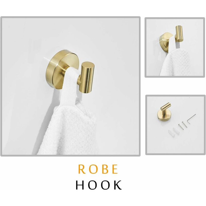 Luxury Gold Color Brass Towel Hanger Holder Wall Mount Double Robe Hook  Hangers