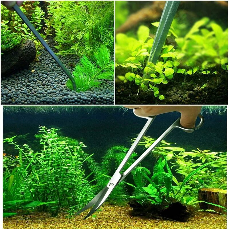 LangRay 5 in 1 Stainless Steel Spatula Aquarium Tank Tweezers