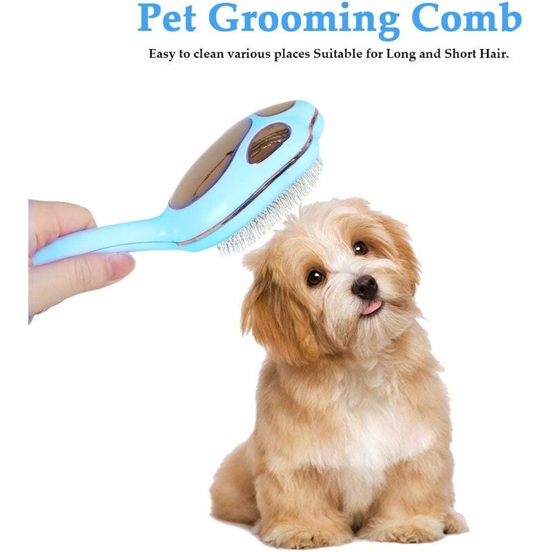 2 Pcs Dog Grooming Brush, Pet Shampoo Brush Dog Bath Grooming Shedding Brush  Soothing Massage Rubber Comb With Adjustable Strap For Short Long Haired