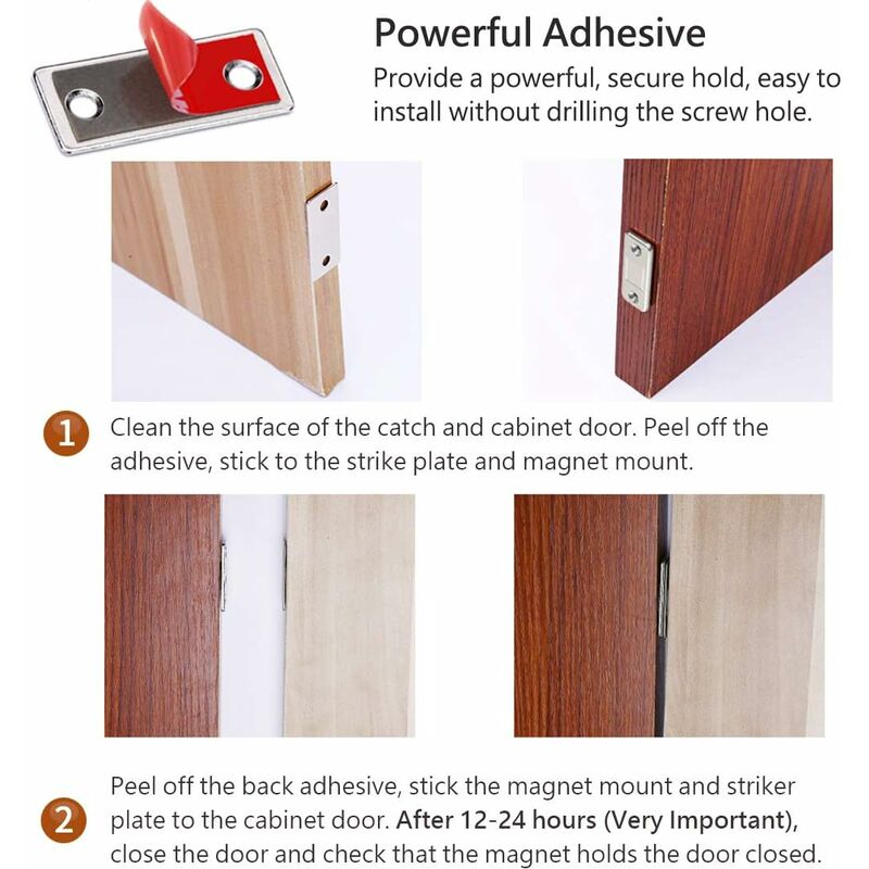 Langray 6 Piece Magnetic Catch Super Thin Cupboard Door Magnet Stick On 