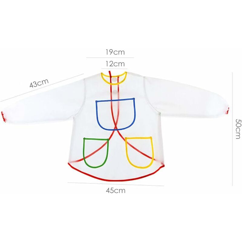 3pcs Kids Painting Smock, Painting Apron, Long Sleeve Waterproof Kids  Painting Apron with 3 Pockets for Kids 3-8 Years Old Painting and Cooking