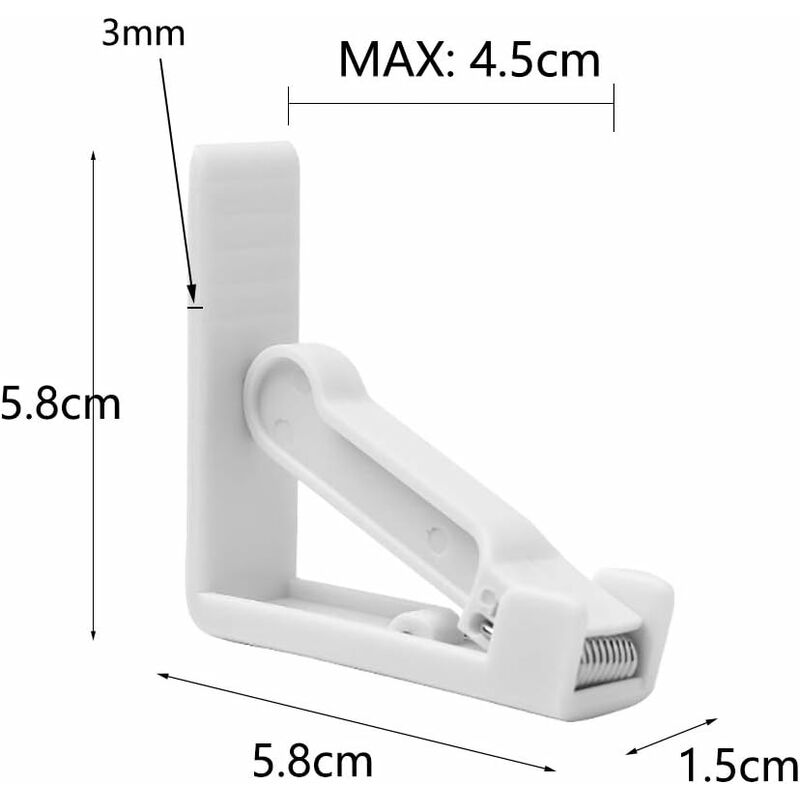 Set Of 4 White Plastic Tablecloth Clamps With Adjustable Highvoltage