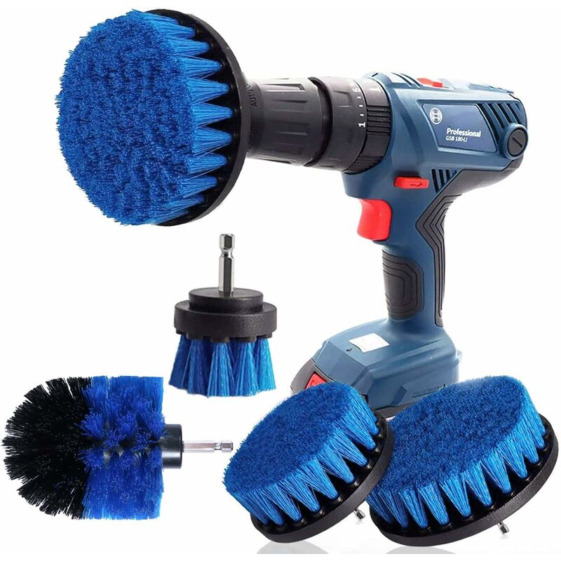 4pcs Drill Cleaning Brush, 2/3.5/4/5inch Cleaning Brush For Electric Drill  Soft Bristle Carpet Clea