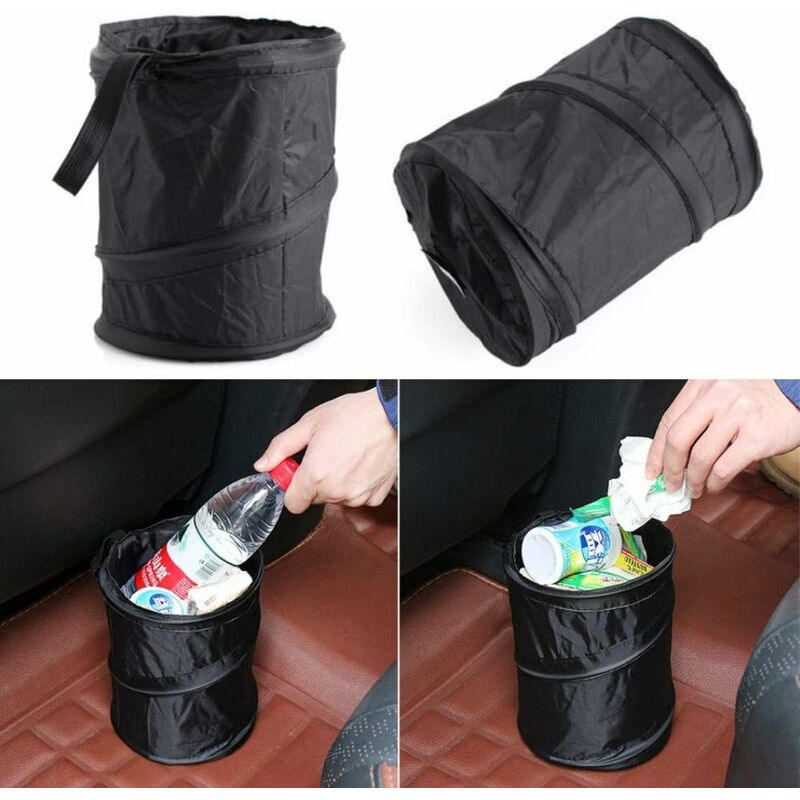 LangRay 3 x Black Foldable Car Trash Can Waterproof Trash Bag Garbage Bag  Insulated Trash Bag Garbage Cans for Car and Home