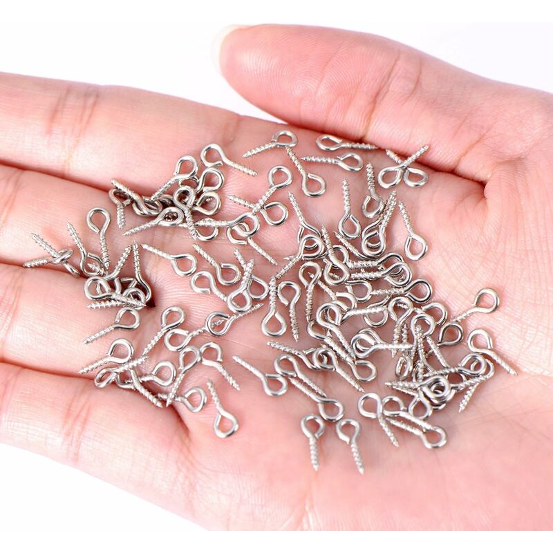  1000pcs Small Screw Eyes Pin for Jewelry Making Silver Gold 8mm  x 4mm Mini Eyelet Hooks for Resin Clay Ornament Keychains : Arts, Crafts &  Sewing
