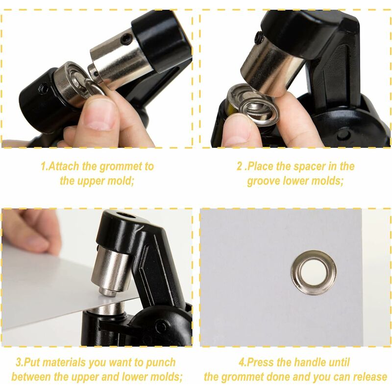 Upgraded Portable Eyelet Punch Kit Handheld Grommets Punch