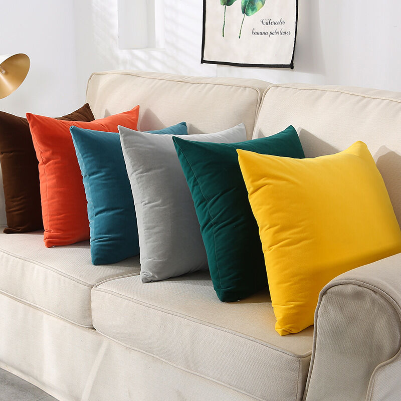 Coliang Throw Pillow Case, Colorful Multi-Color Optional Soft Plain Cushion  Solid Pillow Sofa Cushion Office Cushion Pillow Cover 40x40CM(No Insert) 