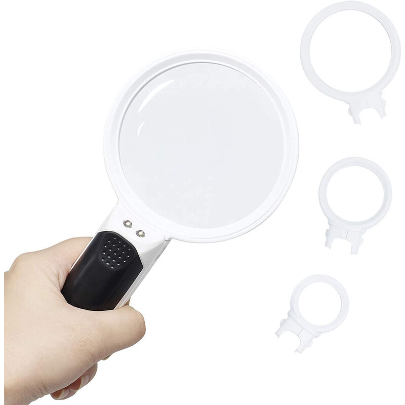 Handheld Magnifier, 5x 11x Tabletop Magnifying Glass With Folding