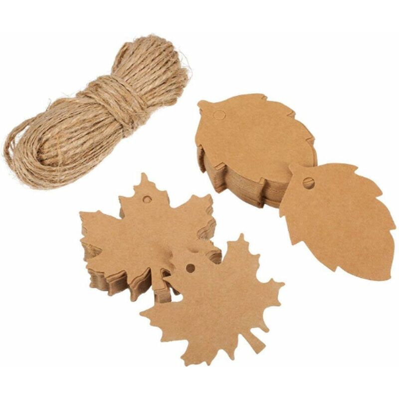 200pcs Paper Tags, White & Brown Gift Tags With Jute Twine For Arts And  Crafts Gifts, Thanksgiving Christmas Ect