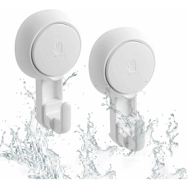 LUXEAR Suction Cup Hooks, 2 Pack Shower Razor Holder Removable & Reusable  Suction Hooks for Shower Wall Waterproof Powerful Suction Hanger for Towel