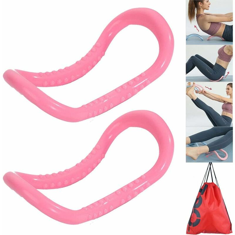 Yoga Ring Fitness Yoga Stretch Tension Exercise Circle Fascia Rings Pilates  Roller Yoga Ring Magic Cycle (Pink Colour)