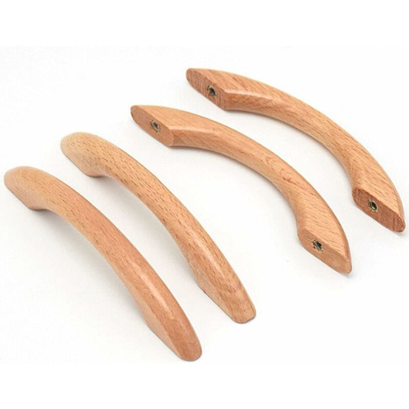 6.3 inch Wood Handle Wooden Pull Cabinet Drawer Cupboard Handles Pulls with  Screws, Pack of 10