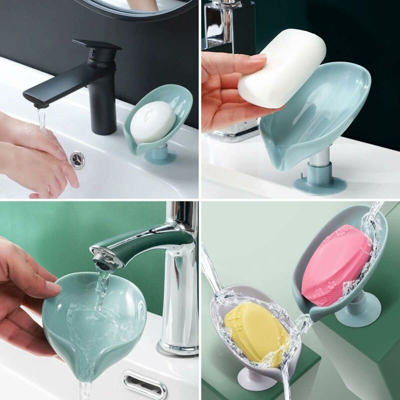 2pcs Soap Dish, Self Draining Soap Tray, Non-punch Easy Cleaning Soap  Holder, Vertical Suction Cup Soap Dish, Suitable For Shower, Bathroom,  Kitchen Sink