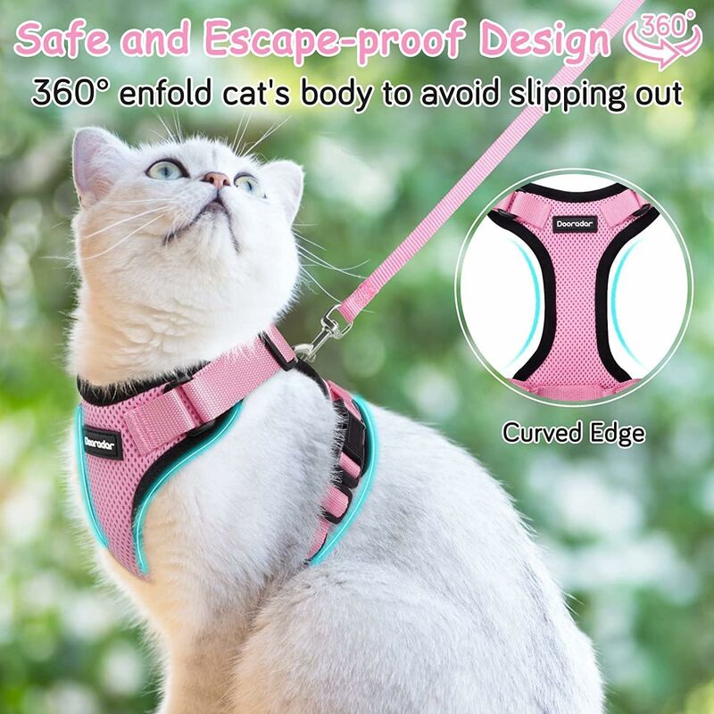 rabbitgoo Cat Harness and Leash for Walking, Escape Proof Soft Adjustable  Vest Harnesses for Cats, Easy Control Breathable Reflective Strips Jacket,  Green 