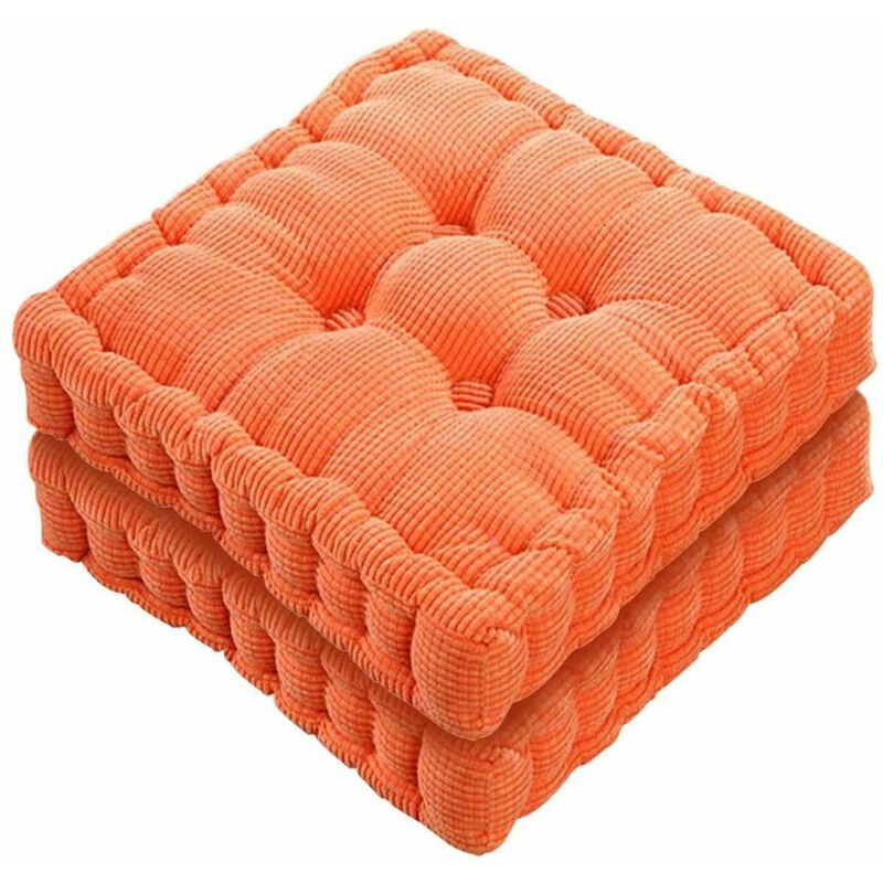 1pc Solid Thickened 3d Square Seat Cushion, Simple Velvet Fabric