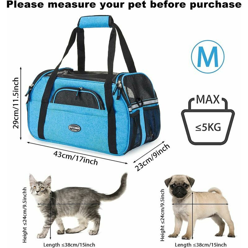 Cat Dog Carrier Bag Breathable Shoulder Bag For Small Pet Carrier Soft  Lightweight Comfortable For Travel By Car Train Airplane(pink,  L-48x25x33cm)