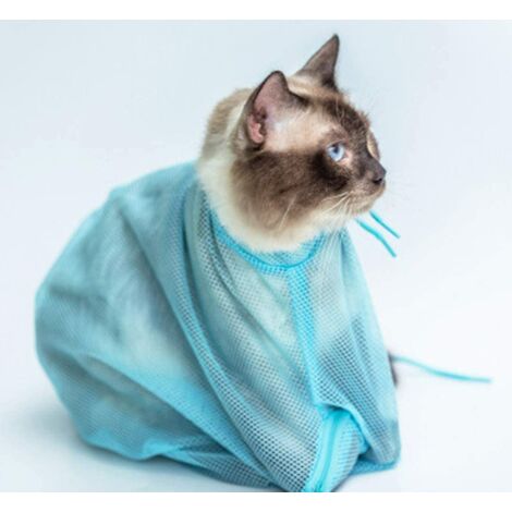 LangRay Pet Dog Cat Grooming Glove Bath Brush and Washing Carrying Bag, Detangling Glove and Polyester Mesh Shower Bag