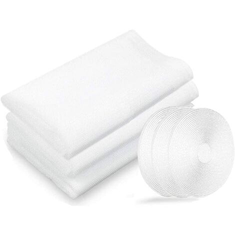LangRay Mosquito Net, Window Screens, 3 Packs 130cm x 150cm Window Protection Insects for Window Screens, with 3 Rolls of Tape, White