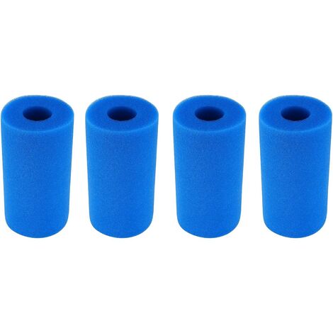 LangRay Pool Filter Foam, Washable Reusable Pool Filter, 4 Pieces Type A Filter Sponge, Foam Pool Filter, Cartridge Foam Cleaning Tool for (20x10cm, Blue)