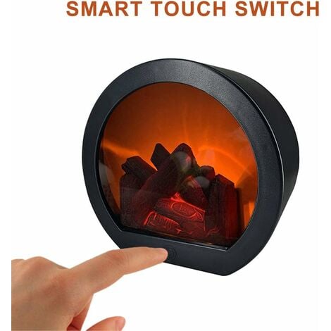 Simulation Flame Fireplace Light, Realistic Led Fireplace Lantern with Touch Switch, Battery Operated/USB Operated LED Flame Effect Table Lamp for Indoor Home Bedroom Christmas Table