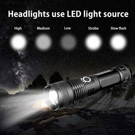 30000-100000 Lumens 3 Modes High Brightness Led Flashlight,Most