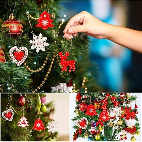 [Upgrade 2 in 1] Valentine Tree Decoration 24'' White Birch Tree with 55  LED Lights+24 Pieces Valentine's Day Heart Ornaments for Home Party