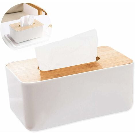 Wooden Rectangular Facial Tissue Box Cover Holder,Bamboo Removable Tissue  Dispenser for Bathroom Vanity Countertop,Bedroom,Living Room,Kitchen