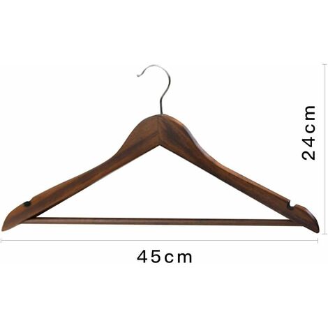 Non-slip Wooden Clothes Hangers Withe Grooves, Solid Wood Drying