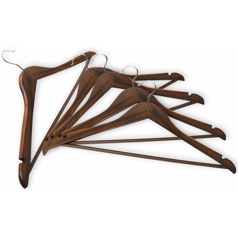 Non-slip Wooden Clothes Hangers Withe Grooves, Solid Wood Drying