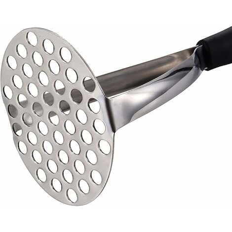 Silver & Blue Stainless Steel Potato Masher With Silicone Handle 17.8cm