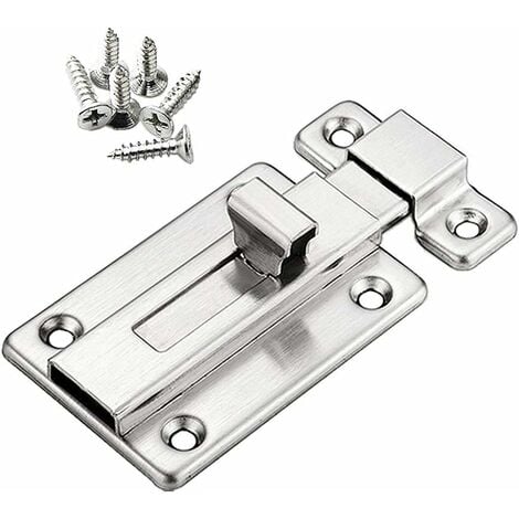 Door Latch Lock,Brass Slide Door Lock with Screws Security Gate Slide Bolt for Home Bathroom,Anti Theft Black,Size:2 Inch 
