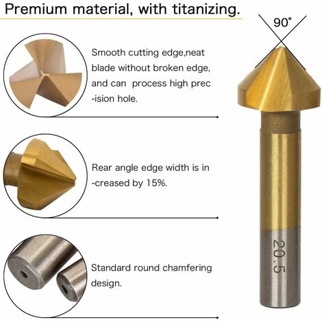 LangRay 6-Piece 90 ° Bur Set HSS Bur Set, Titanium Coating 6.3