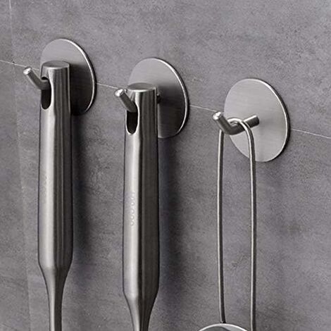 Large 22 Ib (Max) adhesive hooks, waterproof and rustproof wall hooks for  hanging towels and coats in heavy duty stainless steel for use inside the  kitchen, bathroom, home and office, set of