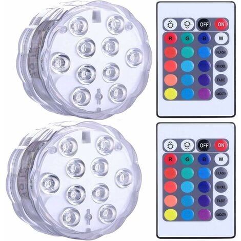 LangRay Waterproof Submersible LED Lights for Jacuzzi, Spa, Pool, Underwater LED Lights with 2 Remote Controls for Vase Bases, Aquariums, Parties, Halloween and Home Decorations