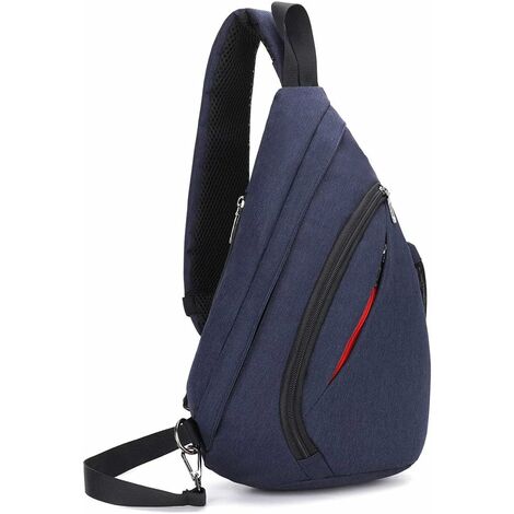 Men Women Sling Backpack Nylon Water Resistant Shoulder Chest Crossbody Sling Bag with USB Charging Port 