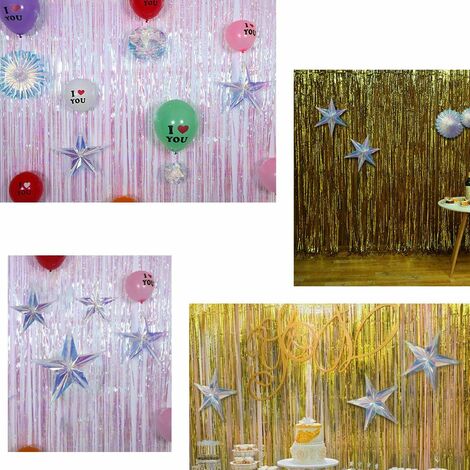 10 Set Silver Stars Hanging Decorations Stars Streamers Ceiling Decorations