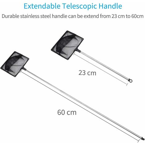 Telescopic Aquarium Fishing Net with Extendable Stainless Steel