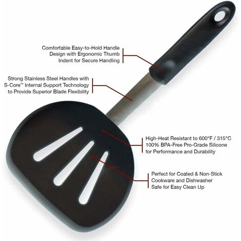Set Of 3 Silicone Spatulas, Heat Resistant Non-Stick Kitchen Silicone Maryse  For Pastry 