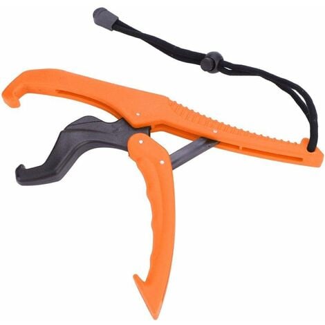 LangRay Fish Gripper with ABS Fishing Gripper with ABS Handle for Fishing  Gripper with Adjustable Rope (S-Orange)