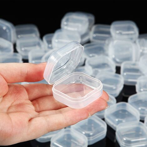 LangRay 36 Pieces Rectangle Clear Plastic Containers Clear Bead Box Jewelry  Storage Box with Hinged Lid