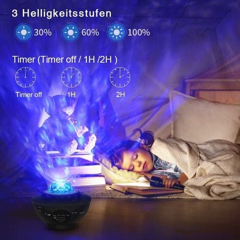 Star Projector, Galaxy Projector Ocean Wave Projector with Music Player  Timer Bluetooth, Kids Night Light Projector with Color Changing Lights  Remote, Skylight Star Projector for Adults Kids - White 
