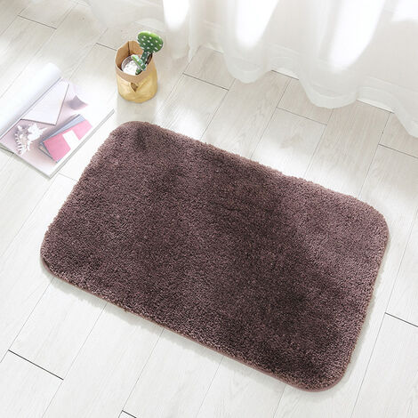 Croydex Bathroom Mat Super Soft Patterned with Slip-Resistant Backing Coffee 