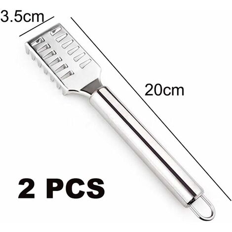 2 Pcs Fish Scale Remover Stainless Steel Grip Handle Fish Scale Scraper  Stainless Steel Sawtooth Fish